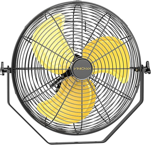 18 Inch Industrial Wall Fan, 4800 CFM Metal Wall Mount Fans with Poweful Motor, 3 Speed, Heavy Duty Fan Indoor for Covered Patio, Greenhouse, Gazebo, and Garage, UL Listed-PawvioPets