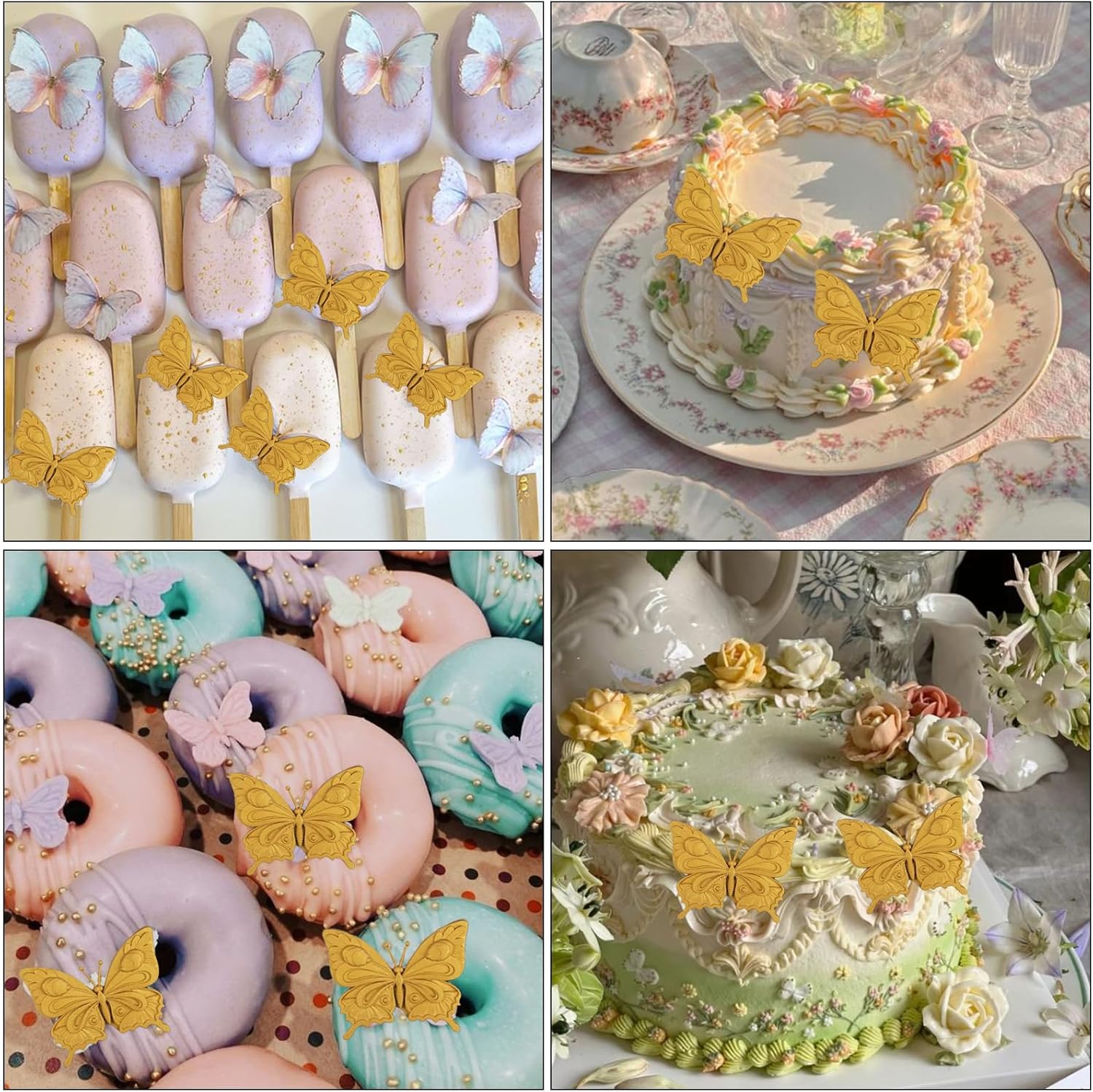 1 Pcs Exquisite Butterfly Fondant Moldfor Cake Decoration, Butterfly Chocolate Silicone Mold Surface Non-Stick Easy to Demould, for Baking Candy Flower Paste Dough Clay Projects Resin Pendants