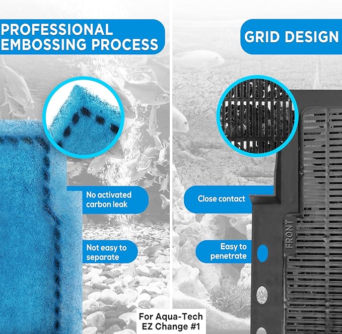 16 PCS Aquarium Filter Cartridge Compatiable with Aqua-Tech Filters (EZ-Change #1) Fish Tank Filter Cartridge Compatiable with Aqua-Tech 5-15 Power Filter-PawvioPets