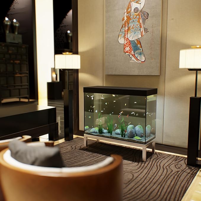 14 in X 36 in. Aquarium Stand | Industrial Style Aluminum Fish Tank Base with Open Frame Design-PawvioPets