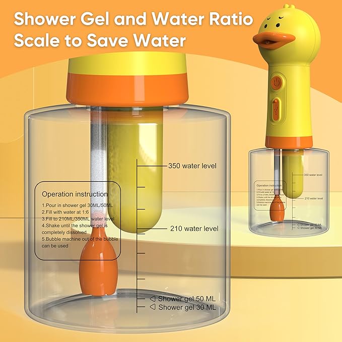 Electric Dog Shampoo Dispenser Dog Shampoo Sprayer Duck Shampoo Foamer for Pet, Foaming Soap Dispenser for Bathtub, Kitchen Sink Cleaning-PawvioPets