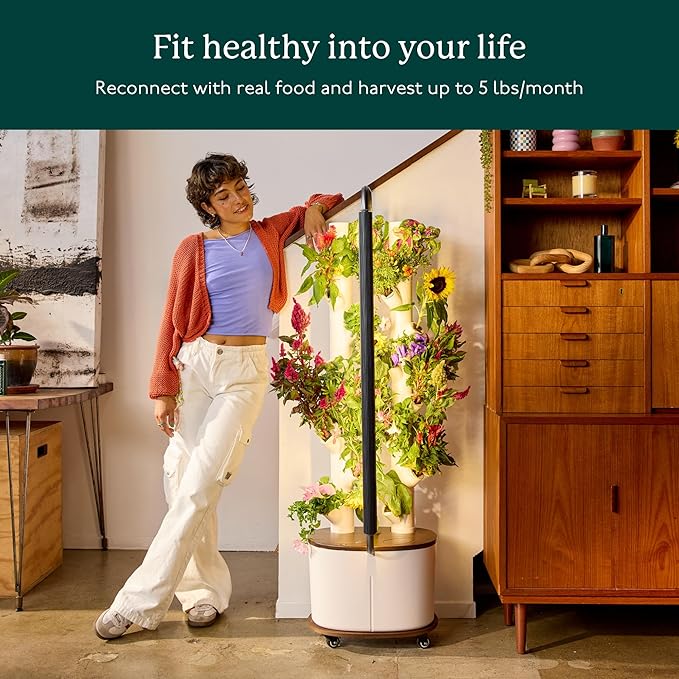 Gardyn Studio Hydroponics Growing System Kit & Vertical Indoor Garden Planter | Smart Herb Garden | Includes 16 Non-GMO Indoor Plants, Herbs, Vegetables & LED Grow Light for Your Home Gardening System-PawvioPets