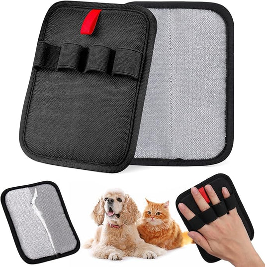 AIERSA 2Pcs Electrostatic Pet Hair Removal Glove, Electro Gloves Pet Hair, Reusable Static Pet Hair Remover Mitt, Cat & Dog Hair Removal Tool for Furniture, Clothes, Carpet, Car, Couch-PawvioPets