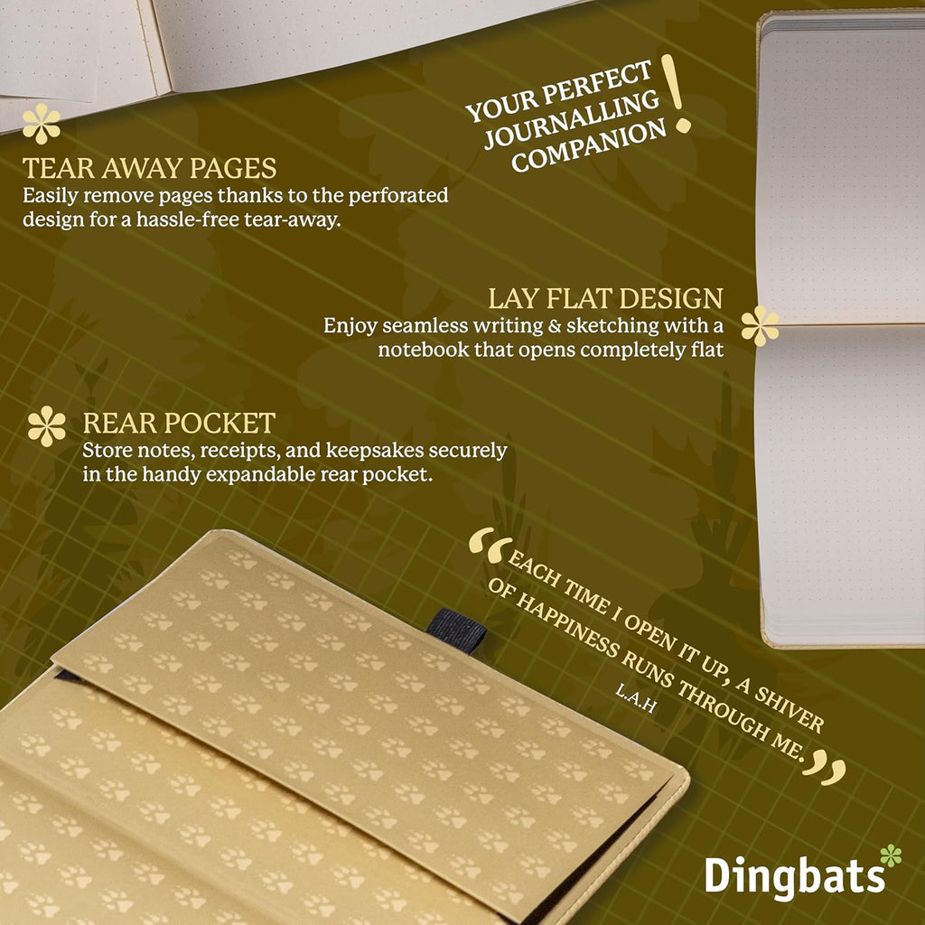 Dingbats A5 Wildlife Notebook Journal Hardcover, Cream 100gsm Ink-Proof Paper, 6.1 x 8.5 inches, 192 pages (Cream Wolf, Lined)