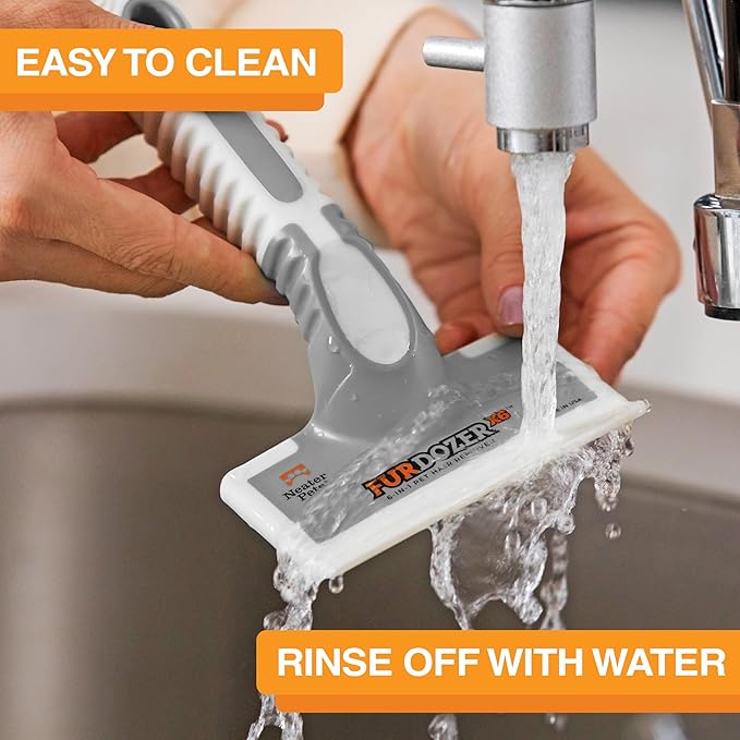FurDozer X6 Pet Hair Remover & Auto Detailing Tool - Cat & Dog Hair Remover for Carpets, Car Interiors, Couches, Bedding, & Furniture - Reusable Pet Hair Removal Tool for Cat and Dog Fur & Lint, Grey-PawvioPets