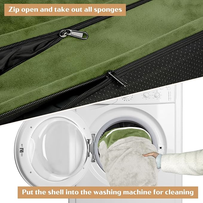 Comfort Expression Small Dog Beds Waterproof Orthopedic Foam Dog Sofa Beds for Medium Dogs Comfy Pet Bed with Washable Removable Cover & Non-Slip Bottom(Small,Light Green)-PawvioPets