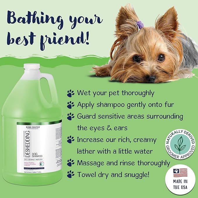Bobbi Panter Dog Shampoo - Made in USA - All Natural Formula for Heavy Duty Deodorizing & Degreasing - Concentrated 25:1 for Professional Groomers - Fresh Clean Scent, 1 Gallon-PawvioPets
