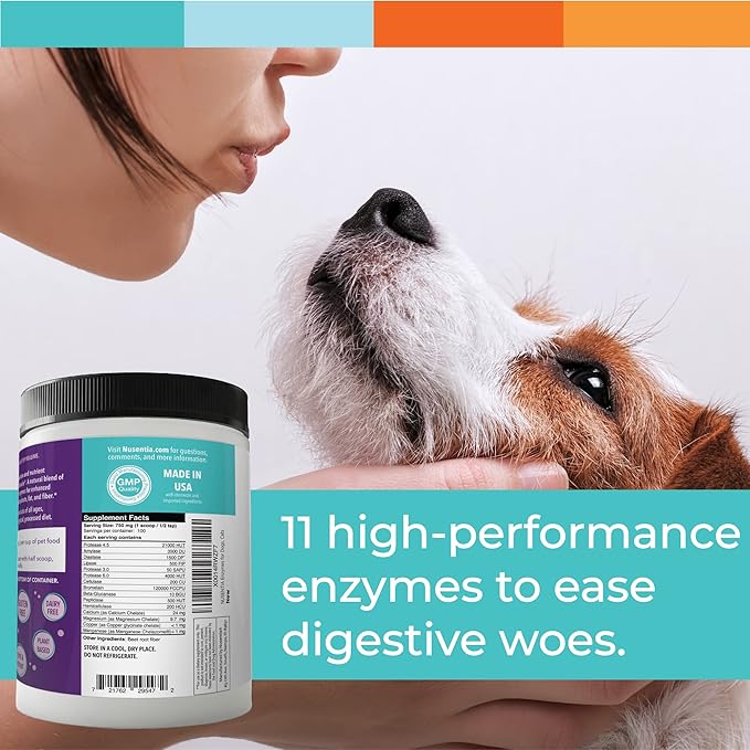 Digestive Enzymes for Dogs & Cats : Protein, Carbs, Starches & Fats Digestion : Supports Diet Change : Enzyme Miracle (364 Scoops, Powder)-PawvioPets