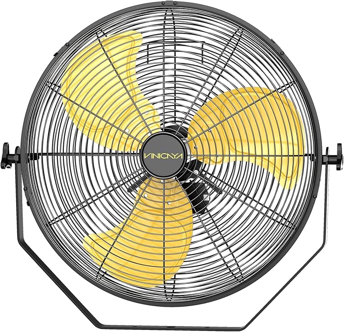 20 Inch Industrial Wall Mount Fan, 5200 CFM Industrial Metal Wall Fans with Poweful Motor, 3 Speed, Heavy Duty Construction Indoor for Warehouse, Workshops, and Garage, UL Listed-PawvioPets