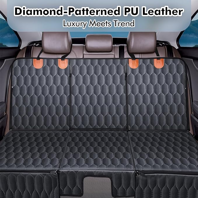 3-in-1 Convertible Dog Car Seat Extender & Booster Seat – 400lb Capacity, Waterproof 600D Oxford with Hard Bottom, Scratch-Proof Hammock for Cars & SUVs-PawvioPets