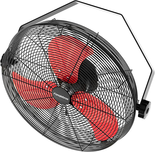 2600 CFM 14 inch Outdoor High Velocity Wall Mounted Fan, 3-Speed Metal Fans with IP44 Enclosure Motor, Industrial Grade Weatherproof Wall Fan for Patio, Greenhouse, Garage, and Gazebo-PawvioPets