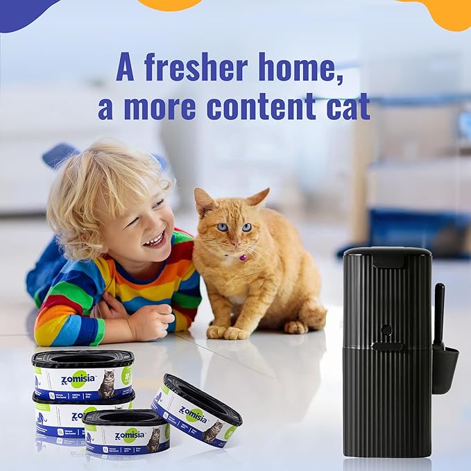 4 Pack Cat Litter Refill Bags, Non-See-Through Jumbo 120FT Cartridge Refill Total Up to Over 16 Months Per Cat for Odor Control, Compatible with Genie Standard, Plus, Style-PawvioPets