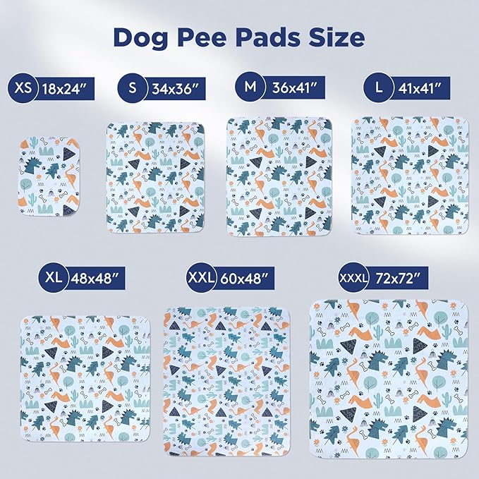 FURTIME Washable Pee Pads for Dogs, 2 Pack Large 34"x36" Super Absorbent Reusable Puppy Pads, 100% Waterproof Non-Slip, Whelping Dog Playpen Crate Mat for Potty-PawvioPets