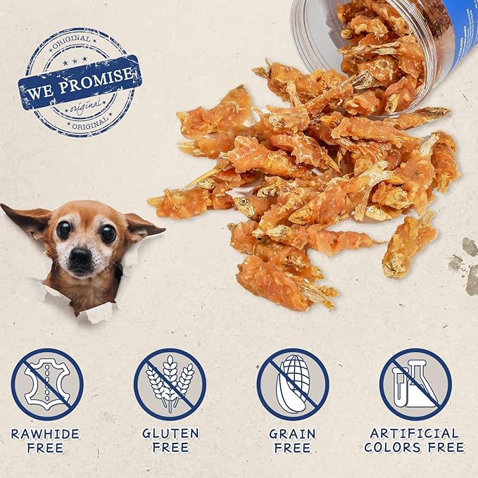 Dog Treats Chicken & Fish, High in Protein and Omega-3, for Large Small Dogs, 10.5 oz-PawvioPets