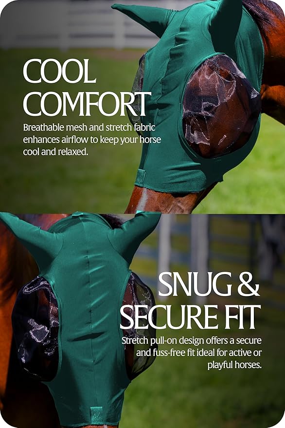 Equinavia Bug Out Fly Mask | Against Flies, Insects, UV Rays - Turquoise - Horse-PawvioPets