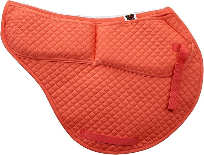 ECP Equine Comfort Products All-Purpose Contoured Correction Saddle Pad with Adjustable Memory Foam Inserts for Custom Support, Non-Slip, Shock Absorbing, 22” Spine, 19.5” Drop-PawvioPets