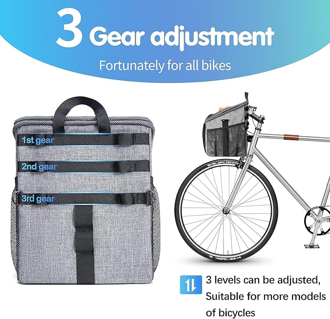 Dog Bike Basket Carrier, Pet Bicycle Front Carrier Backpack for Bike Riding Foldable Removable, Reflective Strips, 2 Side Storage Pockets, Pet Travel Bag for Cats Small Dogs-PawvioPets