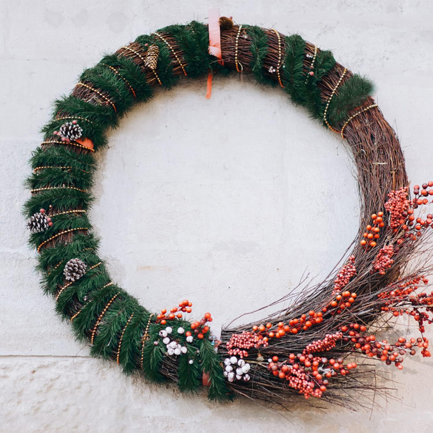 Jishi 50 FT Garland for Christmas Decorations - Non-Lit Green Soft Xmas Holiday Decor Outdoor Indoor Home Garden Artificial Greenery, Wedding Party Outside Decorations - 50Ft Long Plain Green Garland