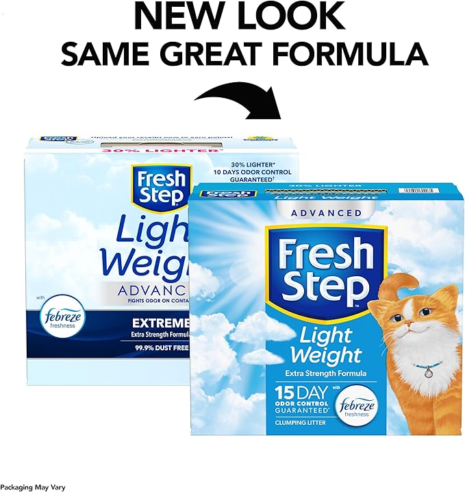 Fresh Step Light Weight Advanced Extreme Cat Litter with Febreze Freshness, Extra Strength Formula Clumping Litter, 25 lbs. (2 x 12.5 lb. Box)-PawvioPets