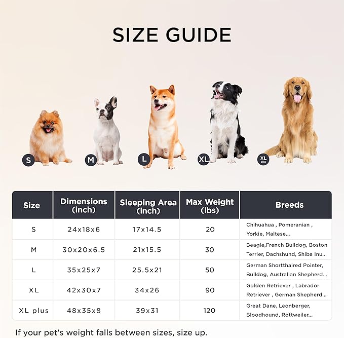 Bedsure Orthopedic Dog Beds Large Sized Dog, Waterproof Memory Foam Pet Bed with Sides, Non-Slip Bottom and Egg-Crate Foam Large Pet Couch Sofa with Washable Removable Corduroy Cover, Cream-PawvioPets