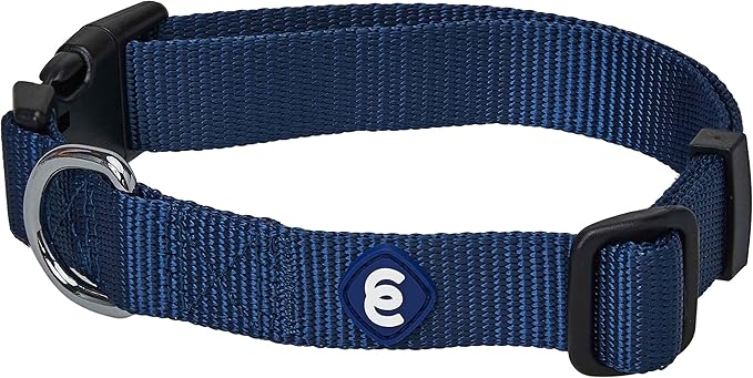 Blueberry Pet Essentials Medium Dog Collar in True Navy | Adjustable & Eco-Friendly Durable Nylon Strap | Classic Collar for Medium Dogs, Boy & Girl Pets-PawvioPets