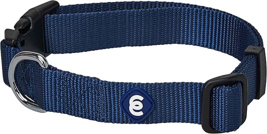 Blueberry Pet Essentials Dog Collar | Adjustable Nylon Dog Collar for Large Dogs | Classic True Navy Dog Collars for Small Dogs | Premium Pet Safety & Style with Secure Leash Attachment-PawvioPets