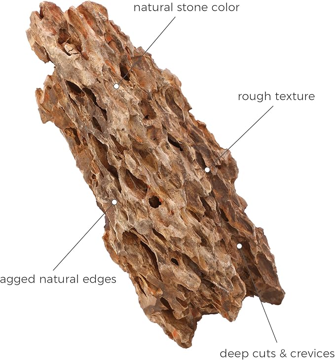 14-16 Inches Natural Dragon Stone 2 PCS Ultra Large Aquarium Rocks for Aquascaping, Aquarium Landscaping, Terrariums, Fish Tank Decoration, Vivariums, Paludarium, Amphibian Enclosures-PawvioPets