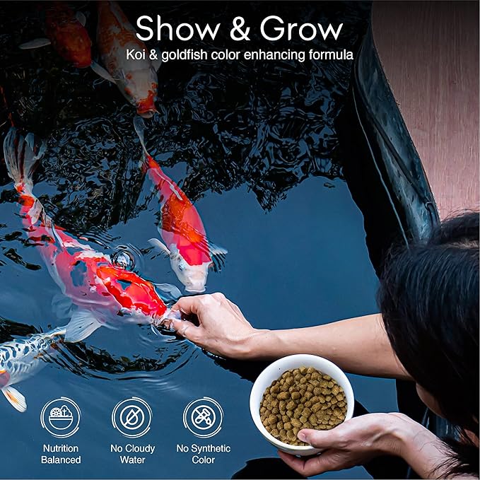 Big Kahuna Koi Fish Food- 45lbs Food – Made in The USA - Floating Pellets – 3/16" - 1/4" Pellet Size – 32% Protein Fish Food – Rich in Nutrients-PawvioPets