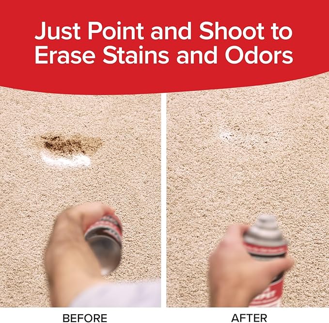 Bull Shot Carpet Spot & Stain Remover by Horsepower, AS-SEEN-ON-TV, Made In USA, Just Point & Spray, Stain-Lifting Foam-Action, Pet Stains & Odors, Coffee, Soda, Wine, Grease, New & Old Stains & More-PawvioPets