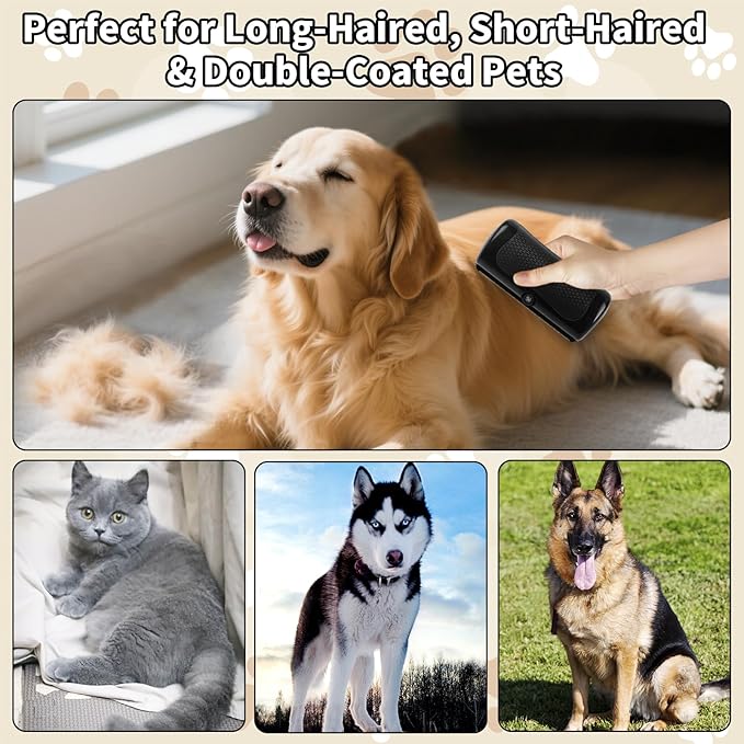 Deshedding Dog Brush - Pet Grooming Tool for Dogs & Cats, Removes Loose Hair on Short & Long Coats, Easy to Clean-PawvioPets