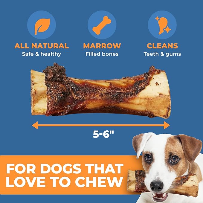 Beef Bone Marrow Dog Treats - Long Lasting Dog Bones for Aggressive Chewers - All-Natural Marrows Treats for Dogs - High-Protein Marrow Bones for Dogs Small, Medium, Large & Extra Large-PawvioPets