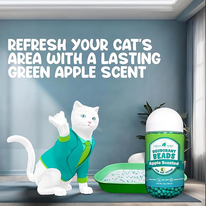 Deodorant Beads - Area Deodorizer for Cat Litter Boxes, Low-Dust, Non-Toxic, Superior Odor Control, Pet-Safe, Cleaner Air-PawvioPets