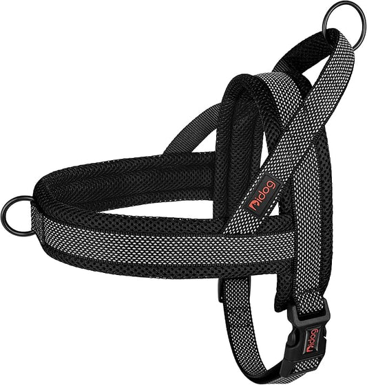 Didog No Pull Dog Harness with Breathable Mesh Padded, Full Reflective & Quick Fit Adjustable Vest Harness, Easy for Training Walking for Small & Medium and Large Dogs (Black, M:Chest 21-26")-PawvioPets