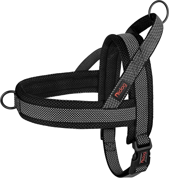 Didog No Pull Dog Harness with Breathable Mesh Padded, Full Reflective & Quick Fit Adjustable Vest Harness, Easy for Training Walking for Small & Medium and Large Dogs (Black, S:Chest 18-22")-PawvioPets