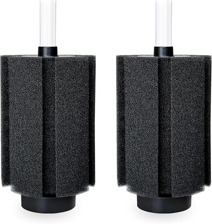 100-120 Gal Large Aquarium Sponge Filter with Air Stone and Ceramic Media,2 Pack Quiet Fish Tank Filters fit Breeding Fry Betta Shrimp Fish Tank-PawvioPets