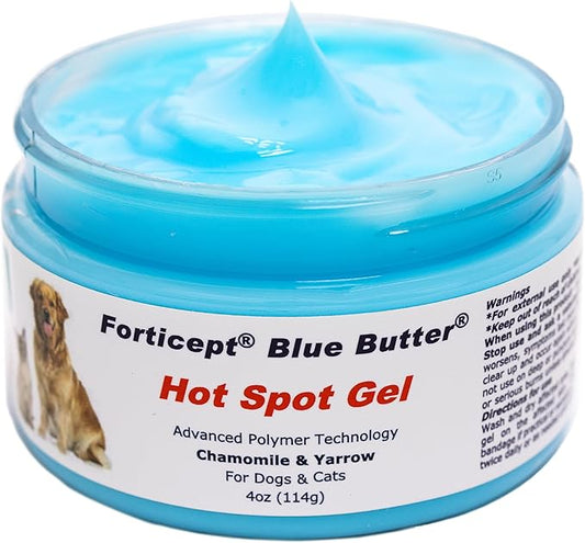 Forticept Blue Butter – Hot Spot Treatment for Dogs | Dog Wound Care | Skin Yeast Infections, Ringworm, Cuts, Rashes, First Aid Veterinary Strength Topical Ointment 4oz-PawvioPets