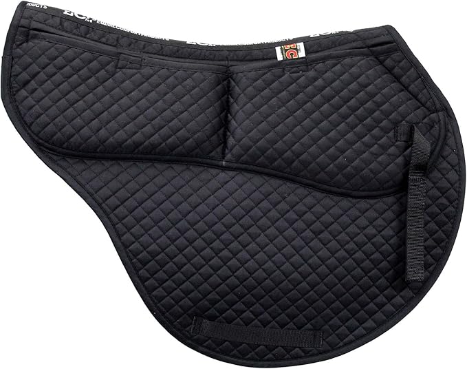 ECP Equine Comfort Products All-Purpose Contoured Correction Saddle Pad with Adjustable Memory Foam Inserts for Custom Support, Non-Slip, Shock Absorbing, 22” Spine, 19.5” Drop-PawvioPets