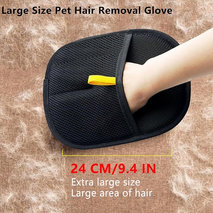 2pcs - Pet Hair Removel Glove for Cats & Dogs, Electrostatic Pet Hair Removal Gloves for Couch, Cat Grooming Gloves, Reusable Cat and Dog Hair Removel for Sofas, Furniture, Carpets and Curtains-PawvioPets
