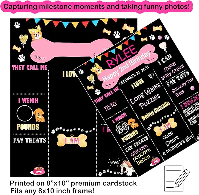 Dog Birthday Party Supplies, Pink Dog Birthday Decorations, Lets Pawty Balloons Banner Hat Bandana Tutu Skirt Outfit for Small Medium Dogs-PawvioPets