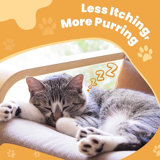 Cat Allergy Relief for Cats, Crunchy & Creamy Chews for Immune & Skin Coat Support – Seasonal Allergies, Itching Relief, Omega 3 & Probiotic Natural Supplement for Cats, Chicken Flavor – 500 Chews-PawvioPets