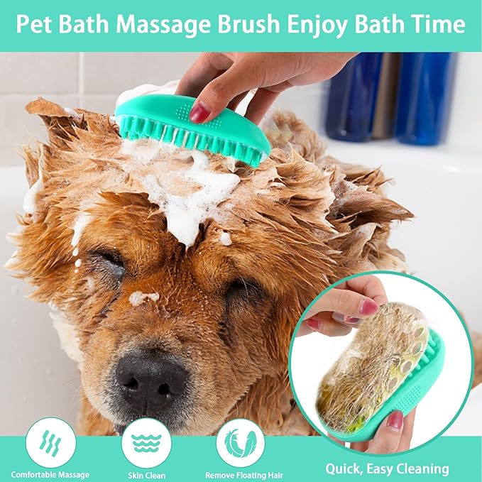 Dog Brush Kit for Grooming Short & Long Haired Dogs & Cats, 5 in 1 Pet Grooming Set for Small Animals, 5 PCS Puppy Self-Cleaning Slicker Brush and Pet Comb for Shedding Medium & Large Dogs-PawvioPets