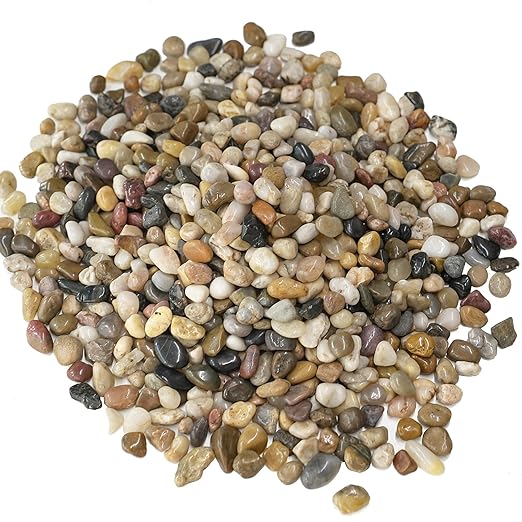 2.5 lbs Pebbles for Indoor Plants, Vase, Succulent, 3/8" Gravel for Plants, Pots Indoor, Bamboo Rocks for Bamboo Plants, Decorative Small River Rock, Highly Polished-PawvioPets