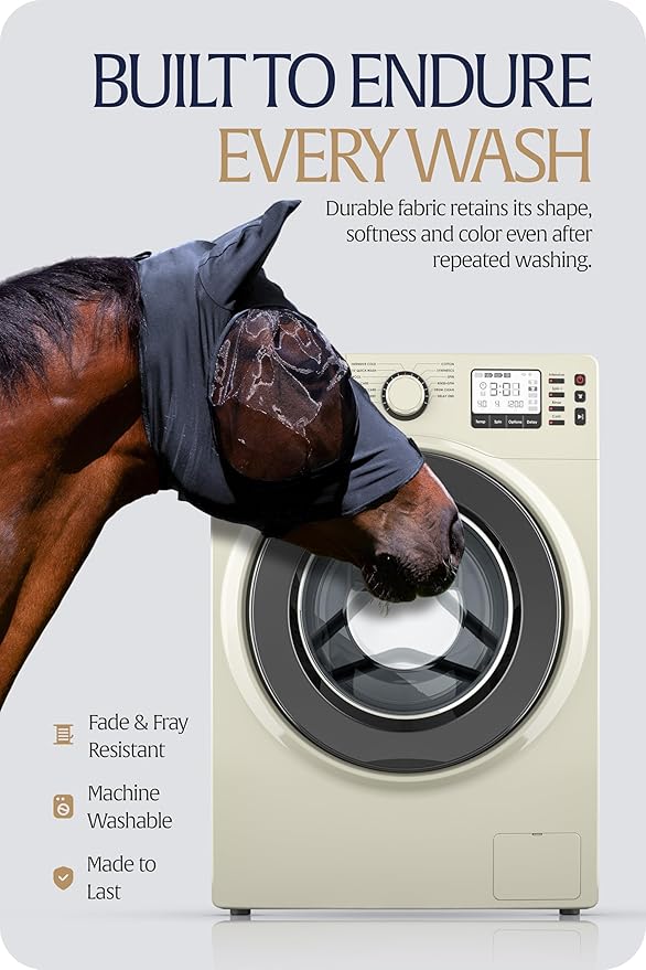 Equinavia Bug Out Fly Mask | Against Flies, Insects, UV Rays - Carbon Grey - Cob-PawvioPets