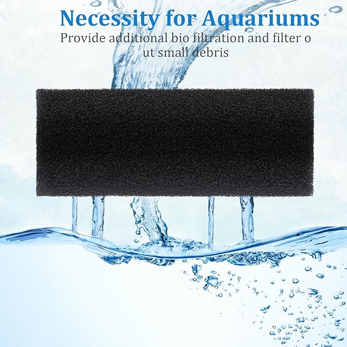 12 Pack 5.9'' Big Pre-Filter Sponge Foam Replacement Filtration Kit for Aquarium, 0.8" Intake Shrimp Fry Fish Tank Filter, Replacement Foam Cover-PawvioPets