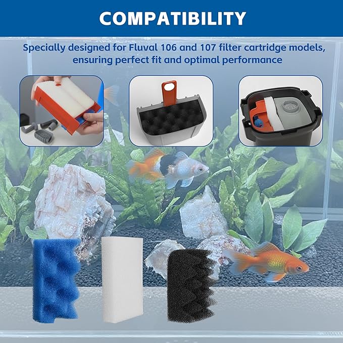 10Pcs Bio Foam Value Pack for Fluval 106/107 Aquarium Filter Media-PawvioPets