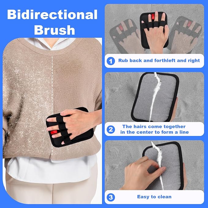 AIERSA 2Pcs Electrostatic Pet Hair Removal Glove, Electro Gloves Pet Hair, Reusable Static Pet Hair Remover Mitt, Cat & Dog Hair Removal Tool for Furniture, Clothes, Carpet, Car, Couch-PawvioPets