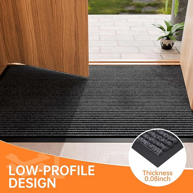 Front Door Mat, 10' x 3' Commercial Floor Mat, Heavy Duty Welcome Mat, Rubber Backing Non Slip Doormat for Entryway-PawvioPets