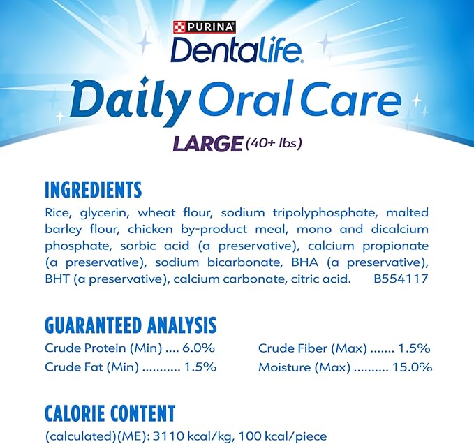 DentaLife Daily Oral Care Dog Treats for Large Dogs 40 plus lbs., Chewy Dental Treat to Freshen Breath and Fight Tartar, Chicken Flavor, 36 oz., 30 Chews - 30 ct. Pouch-PawvioPets