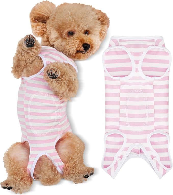 Comprehensive Post-Surgery Dog Recovery Suit: Premium Cotton Protective Wound Care Shirt for Puppies, Cats, and Small Pets - Ensuring Ultimate Comfort, Unrestricted Mobility M-PawvioPets