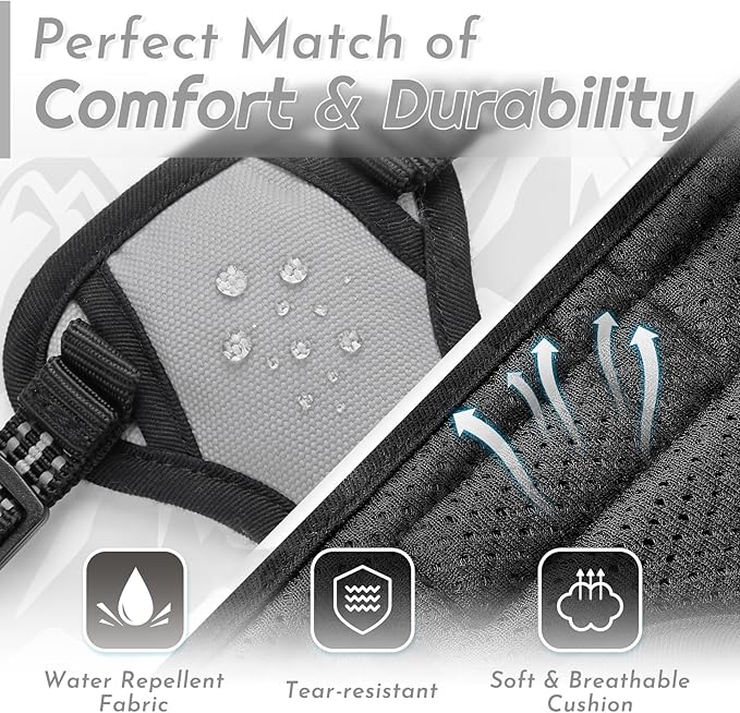Eagloo Small Dog Harness No Pull, Service Vest with Reflective Strips and Control Handle, Adjustable and Comfortable for Walking, No Choke Pet Harness with 2 Metal Rings, Grey, XS-PawvioPets
